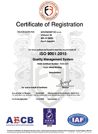Certifikát  ISO 9001:2015